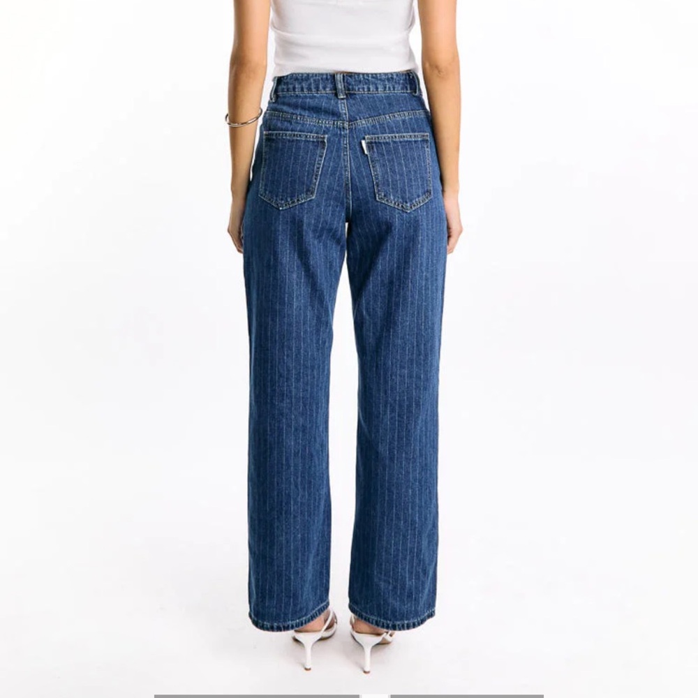 beginning boutique pinstripe slouchy jeans - Picture 3 of 7